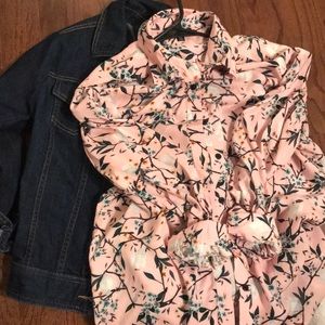 Topshop longsleeve floral shirt